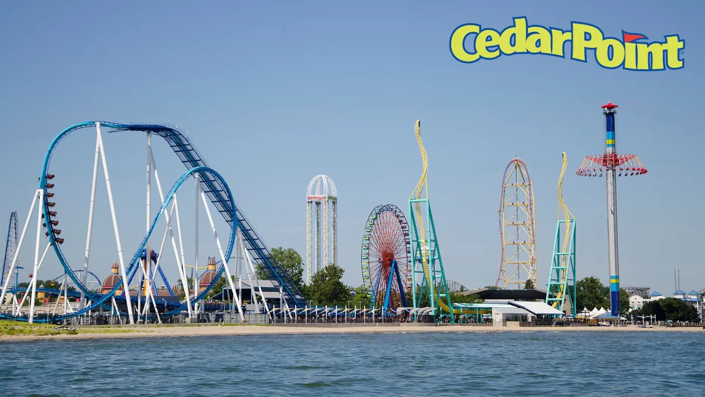 Cedar Point roller coasters in Sandusky, a short drive from Port Clinton